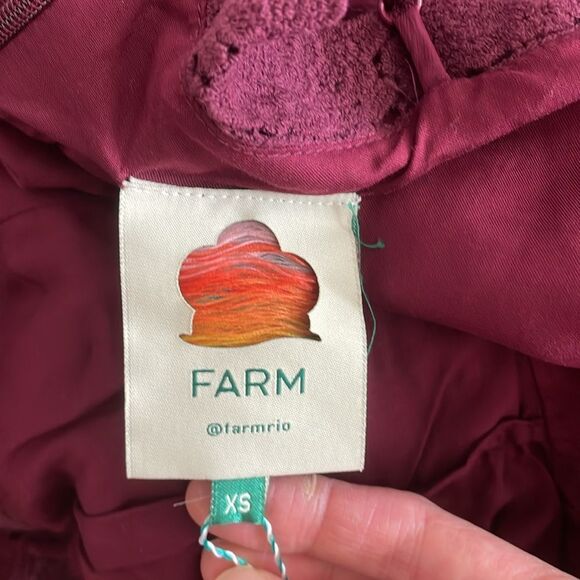 NWT FARM Rio Lace Trim Midi Dress Purple Women Size XS - Picture 9 of 15